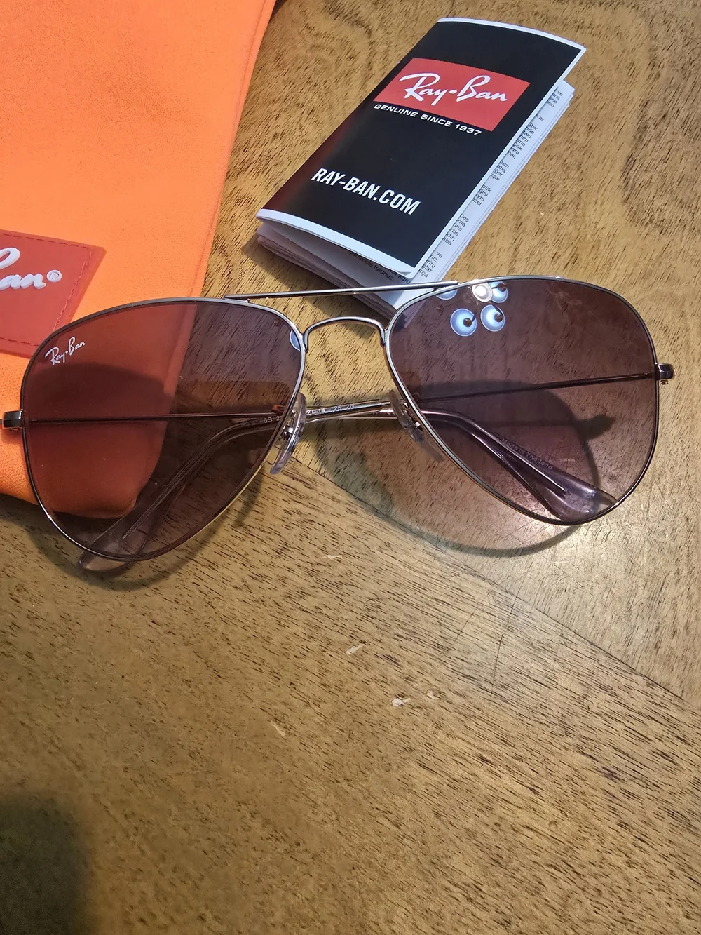 Ray-Ban Aviator Sunglasses with Orange Soft Pouch For Children